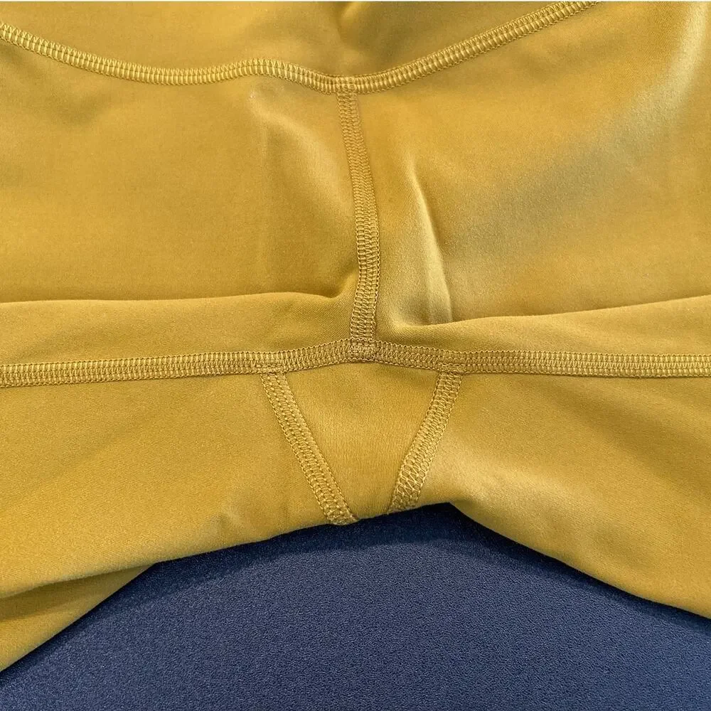 Lululemon Mustard Yellow High Rise Bike Shorts, Size 0